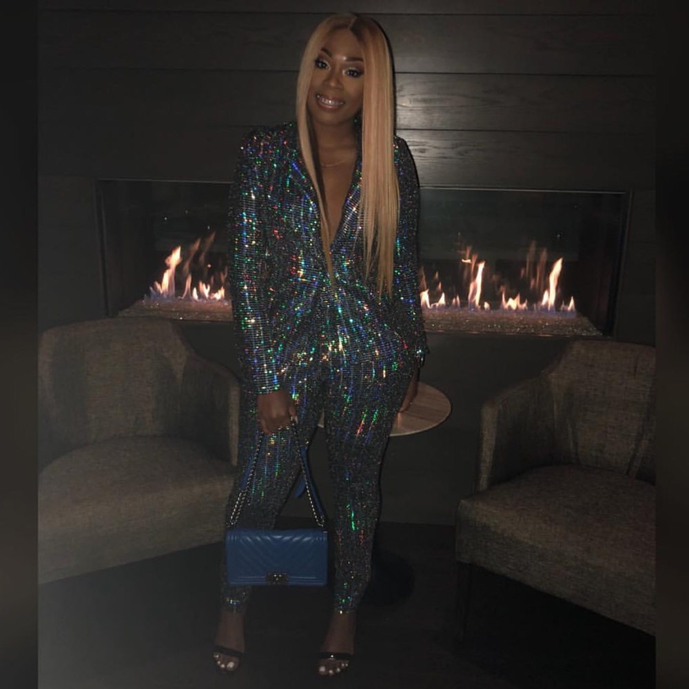 Sequin Blazer Pants Set